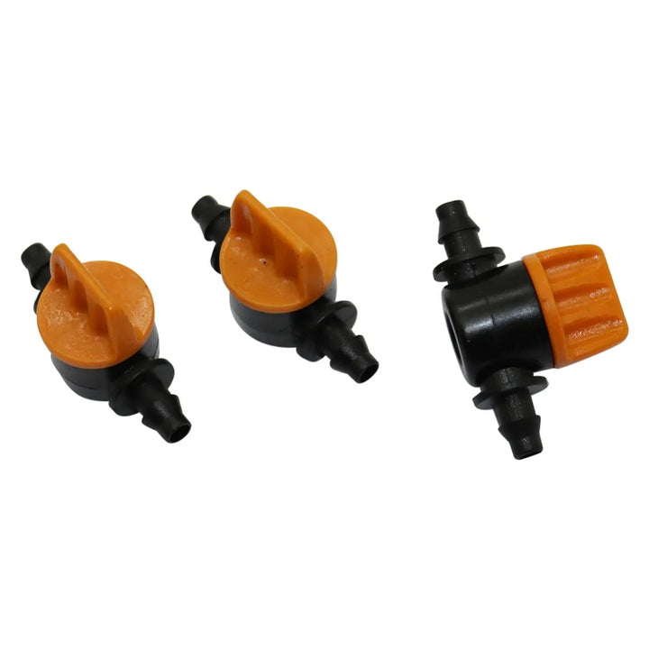 100 Pcs 1/4" Pipe Mini Valve Garden Watering Irrigation Shut Off Controller 4/7mm Hos Waterstope End Barbed Miniature Valve