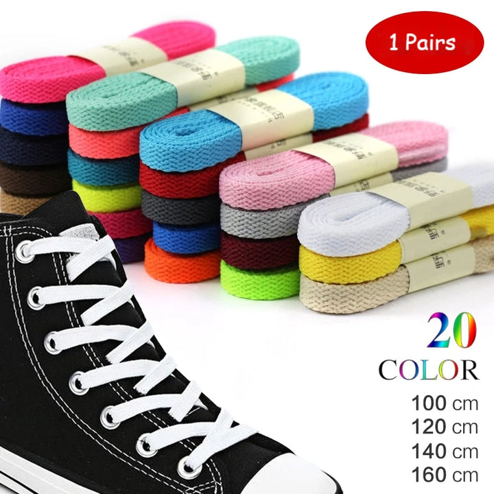 1 pair thicken classic shoelaces for sneakers shoe laces solid flat shoelace casual sports laces shoes strings 100/120/140/160cm