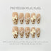 10Pcs Handmade Advanced Leopard French Press On Nail With Bowknot Ballerina Wearable Fake Nail Artificial Nail Art