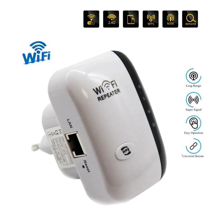 300M WIFi Repeater Wi-Fi Amplifier 802.11N 2.4GHz Wireless Signal Booster Smart Power Extender For Office Home Easy Setting