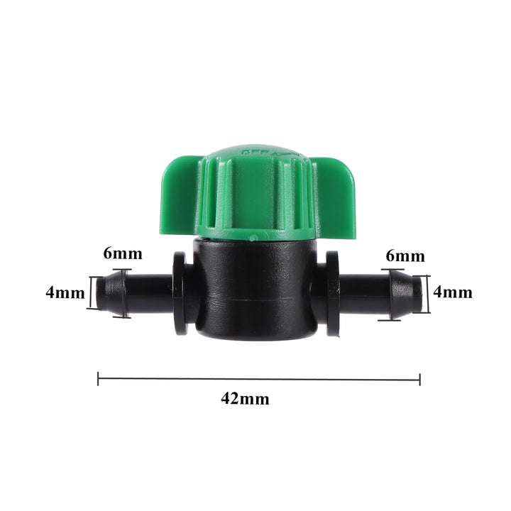 100 Pcs 1/4" Pipe Mini Valve Garden Watering Irrigation Shut Off Controller 4/7mm Hos Waterstope End Barbed Miniature Valve