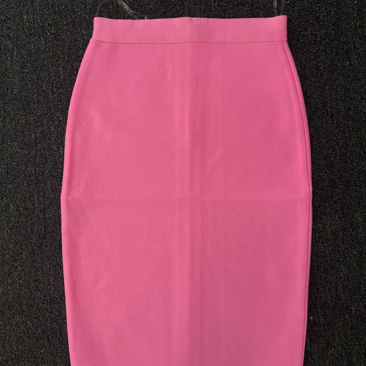 13 Colors Solid Nude XL XXL Sexy Summer Bodycon Party Bandage Skirt Women Blue Pink White Black Beige Red Pencil Skirt 60cm