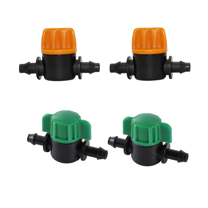 100 Pcs 1/4" Pipe Mini Valve Garden Watering Irrigation Shut Off Controller 4/7mm Hos Waterstope End Barbed Miniature Valve